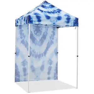 Pop up Canopy 5x5, Outdoor Portable Canopy Tent with One Removable Sunwall, Carry Bag Included, Tie Dye Blue Pop up Canopy 5x5, Outdoor Portable Canopy Tent with One Removable Sunwall, Carry Bag Included, Tie Dye Blue