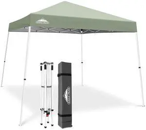 10x10 Slant Leg Pop-up Canopy Tent Easy One Person Setup Instant Outdoor Beach Canopy Folding Portable Sports Shelter 10x10 Base 8x8 Top (Sage Green) 10x10 Slant Leg Pop-up Canopy Tent Easy One Person Setup Instant Outdoor Beach Canopy Folding Portable Sports Shelter 10x10 Base 8x8 Top (Sage Green)