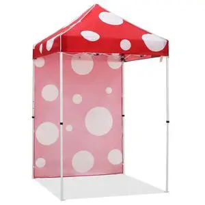 Pop up Canopy 5x5, Outdoor Portable Canopy Tent with One Removable Sunwall, Carry Bag Included, Red Mushroom Pop up Canopy 5x5, Outdoor Portable Canopy Tent with One Removable Sunwall, Carry Bag Included, Red Mushroom