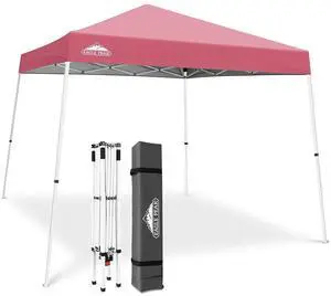 10x10 Slant Leg Pop-up Canopy Tent Easy One Person Setup Instant Outdoor Beach Canopy Folding Portable Sports Shelter 10x10 Base 8x8 Top (Peach Pink) 10x10 Slant Leg Pop-up Canopy Tent Easy One Person Setup Instant Outdoor Beach Canopy Folding Portable Sports Shelter 10x10 Base 8x8 Top (Peach Pink)