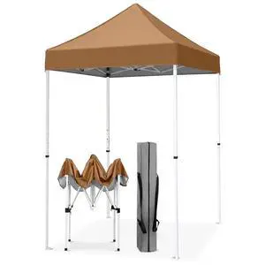 5x5 Pop Up Canopy Tent Instant Outdoor Canopy Easy Set-up Straight Leg Folding Shelter, Khaki 5x5 Pop Up Canopy Tent Instant Outdoor Canopy Easy Set-up Straight Leg Folding Shelter, Khaki