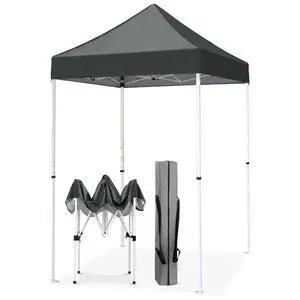 5x5 Pop Up Canopy Tent Instant Outdoor Canopy Easy Set-up Straight Leg Folding Shelter, Gray 5x5 Pop Up Canopy Tent Instant Outdoor Canopy Easy Set-up Straight Leg Folding Shelter, Gray