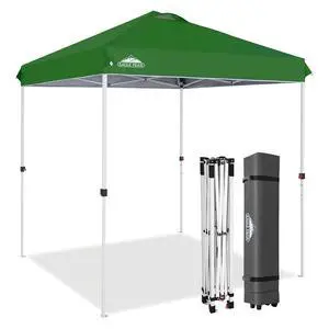 Pop Up Canopy Tent with Wheeled Carry Bag, 8 Stakes, 4 Ropes, Easy Set Up Tent Canopy, 6.6x6.6 ft, Green Pop Up Canopy Tent with Wheeled Carry Bag, 8 Stakes, 4 Ropes, Easy Set Up Tent Canopy, 6.6x6.6 ft, Green