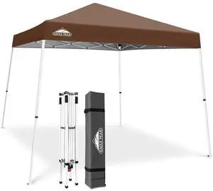 10x10 Slant Leg Pop-up Canopy Tent Easy One Person Setup Instant Outdoor Beach Canopy Folding Portable Sports Shelter 10x10 Base 8x8 Top (Dark Brown) 10x10 Slant Leg Pop-up Canopy Tent Easy One Person Setup Instant Outdoor Beach Canopy Folding Portable Sports Shelter 10x10 Base 8x8 Top (Dark Brown)