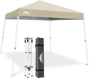 10x10 Slant Leg Pop-up Canopy Tent Easy One Person Setup Instant Outdoor Beach Canopy Folding Portable Sports Shelter 10x10 Base 8x8 Top (Light Beige) 10x10 Slant Leg Pop-up Canopy Tent Easy One Person Setup Instant Outdoor Beach Canopy Folding Portable Sports Shelter 10x10 Base 8x8 Top (Light Beige)