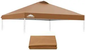 Replacement Canopy Top for Eagle Peak 10x10 Straight Leg Pop Up Canopy Frame Only, Canopy Cover with Air Vent, UPF 50+, Frame NOT Included, Khaki Replacement Canopy Top for Eagle Peak 10x10 Straight Leg Pop Up Canopy Frame Only, Canopy Cover with Air Vent, UPF 50+, Frame NOT Included, Khaki