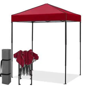 6x4 Instant Pop Up Canopy Tent, Straight Leg Sun Shelter, Portable Canopy with Carry Bag for Camping, Beach & Sports, Burgundy 6x4 Instant Pop Up Canopy Tent, Straight Leg Sun Shelter, Portable Canopy with Carry Bag for Camping, Beach & Sports, Burgundy