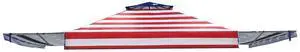 Replacement Canopy Top for Eagle Peak 17x10 Pop Up Canopy Frame Only, Canopy Cover with Two Tier Air Vent, UPF 50+, Frame NOT Included, American Flag Replacement Canopy Top for Eagle Peak 17x10 Pop Up Canopy Frame Only, Canopy Cover with Two Tier Air Vent, UPF 50+, Frame NOT Included, American Flag