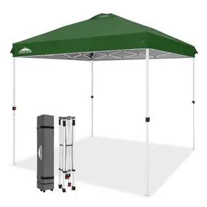 Pop Up Canopy Tent with Wheeled Carry Bag, 8 Stakes, 4 Ropes, Easy Set Up Tent Canopy, 8x8 ft, Green Pop Up Canopy Tent with Wheeled Carry Bag, 8 Stakes, 4 Ropes, Easy Set Up Tent Canopy, 8x8 ft, Green