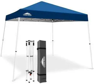 10x10 Slant Leg Pop-up Canopy Tent Easy One Person Setup Instant Outdoor Beach Canopy Folding Portable Sports Shelter 10x10 Base 8x8 Top (Dark Blue) 10x10 Slant Leg Pop-up Canopy Tent Easy One Person Setup Instant Outdoor Beach Canopy Folding Portable Sports Shelter 10x10 Base 8x8 Top (Dark Blue)