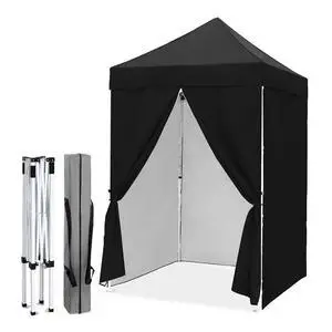 5x5 Instant Canopy with 4-Side Wall Panels, Small Pop up Portable Canopy Tent with Carry Bag, Light Weight Sun Shelter for Sports, Camping and Beach, Black 5x5 Instant Canopy with 4-Side Wall Panels, Small Pop up Portable Canopy Tent with Carry Bag, Light Weight Sun Shelter for Sports, Camping and Beach, Black