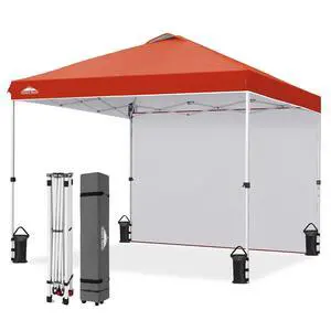Commercial Canopy 10x10 Pop Up Canopy Tent with 1 Sidewall, Easy Setup Heavy Duty Instant Event Shelter for Vendors & Markets, Outdoor Sun Shade, Brick Red Commercial Canopy 10x10 Pop Up Canopy Tent with 1 Sidewall, Easy Setup Heavy Duty Instant Event Shelter for Vendors & Markets, Outdoor Sun Shade, Brick Red