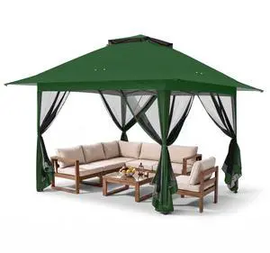 13x13 Pop Up Canopy Tent with Mosquito Netting Screen Tent, Auto Extending Eaves 169 Sq Ft of Shade, Easy One-Person Setup Screened Gazebo for Backyard and Patio, Green 13x13 Pop Up Canopy Tent with Mosquito Netting Screen Tent, Auto Extending Eaves 169 Sq Ft of Shade, Easy One-Person Setup Screened Gazebo for Backyard and Patio, Green