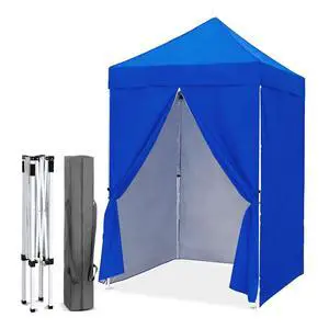 5x5 Instant Canopy with 4-Side Wall Panels, Small Pop up Portable Canopy Tent with Carry Bag, Light Weight Sun Shelter for Sports, Camping and Beach, Blue 5x5 Instant Canopy with 4-Side Wall Panels, Small Pop up Portable Canopy Tent with Carry Bag, Light Weight Sun Shelter for Sports, Camping and Beach, Blue