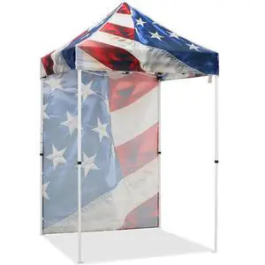 Pop up Canopy 5x5, Outdoor Portable Canopy Tent with One Removable Sunwall, Carry Bag Included, Stars and Stripes Pop up Canopy 5x5, Outdoor Portable Canopy Tent with One Removable Sunwall, Carry Bag Included, Stars and Stripes