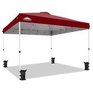 Pop Up Canopy Tent with Wheeled Carry Bag, 8 Stakes, 4 Ropes, 4 Weight Bags, Easy Set Up Tent Canopy, 12x12 ft, 144sqft of Shade, Burgundy Pop Up Canopy Tent with Wheeled Carry Bag, 8 Stakes, 4 Ropes, 4 Weight Bags, Easy Set Up Tent Canopy, 12x12 ft, 144sqft of Shade, Burgundy