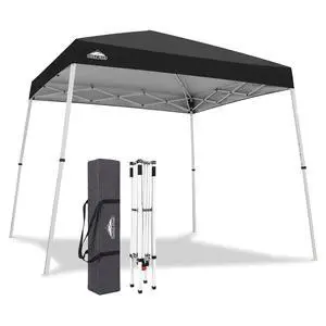 10x10 Slant Leg Pop-up Canopy Tent Easy One Person Setup Instant Outdoor Beach Canopy Folding Portable Sports Shelter 10x10 Base 8x8 Top (Black) 10x10 Slant Leg Pop-up Canopy Tent Easy One Person Setup Instant Outdoor Beach Canopy Folding Portable Sports Shelter 10x10 Base 8x8 Top (Black)