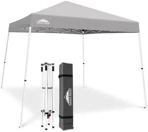 10x10 Slant Leg Pop-up Canopy Tent Easy One Person Setup Instant Outdoor Beach Canopy Folding Portable Sports Shelter 10x10 Base 8x8 Top (Light Gray) 10x10 Slant Leg Pop-up Canopy Tent Easy One Person Setup Instant Outdoor Beach Canopy Folding Portable Sports Shelter 10x10 Base 8x8 Top (Light Gray)