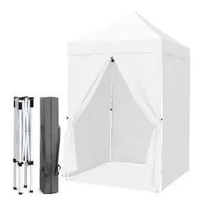 5x5 Instant Canopy with 4-Side Wall Panels, Small Pop up Portable Canopy Tent with Carry Bag, Light Weight Sun Shelter for Sports, Camping and Beach, White 5x5 Instant Canopy with 4-Side Wall Panels, Small Pop up Portable Canopy Tent with Carry Bag, Light Weight Sun Shelter for Sports, Camping and Beach, White