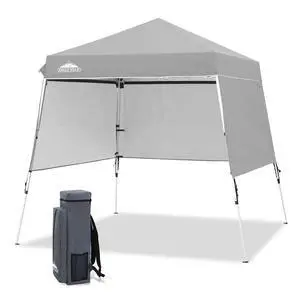 Day Tripper 8x8 Aluminum Super-Lightweight Pop Up Canopy with 3 Removable Walls, Instant Outdoor Backpack Canopy Tent, Outside Beach Folding Sun Shelter, 8x8 Base 6x6 Top, Light Gray Day Tripper 8x8 Aluminum Super-Lightweight Pop Up Canopy with 3 Removable Walls, Instant Outdoor Backpack Canopy Tent, Outside Beach Folding Sun Shelter, 8x8 Base 6x6 Top, Light Gray