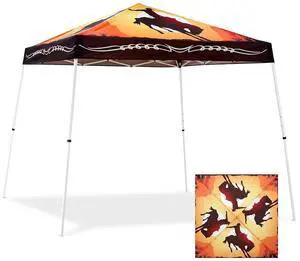 10x10 Slant Leg Pop-up Canopy Tent Easy One Person Setup Instant Outdoor Beach Canopy Folding Portable Sports Shelter 10x10 Base 8x8 Top (Cowboy) 10x10 Slant Leg Pop-up Canopy Tent Easy One Person Setup Instant Outdoor Beach Canopy Folding Portable Sports Shelter 10x10 Base 8x8 Top (Cowboy)