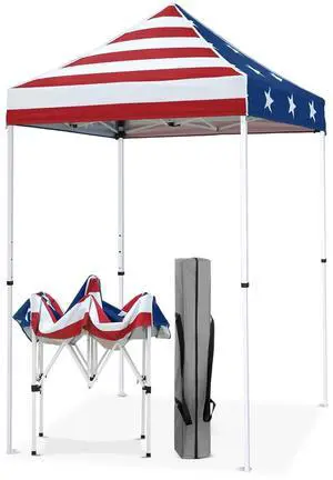 5x5 Pop Up Canopy Tent Instant Outdoor Canopy Easy Set-up Straight Leg Folding Shelter, American Flag 5x5 Pop Up Canopy Tent Instant Outdoor Canopy Easy Set-up Straight Leg Folding Shelter, American Flag