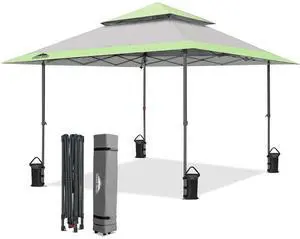 13x13 Straight Leg Pop Up Canopy Tent Instant Outdoor Canopy Easy Single Person Set up Folding Shelter w/Auto Extending Eaves 169 Square Feet of Shade (Gray) 13x13 Straight Leg Pop Up Canopy Tent Instant Outdoor Canopy Easy Single Person Set up Folding Shelter w/Auto Extending Eaves 169 Square Feet of Shade (Gray)