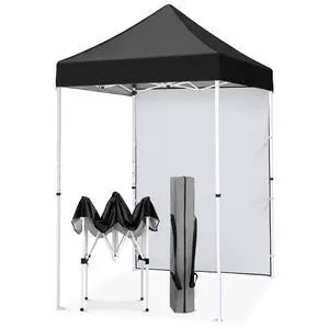 Pop up Canopy 5x5, Outdoor Portable Canopy Tent with One Removable Sunwall, Carry Bag Included, Black Pop up Canopy 5x5, Outdoor Portable Canopy Tent with One Removable Sunwall, Carry Bag Included, Black