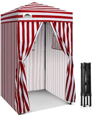 Flex Ultra Compact 4x4 Pop-up Canopy, Sun Shelter, Changing Room, Portable Privacy Canopy Cabana for Pool, Fashion Photoshoots, or Camping, Red/White Flex Ultra Compact 4x4 Pop-up Canopy, Sun Shelter, Changing Room, Portable Privacy Canopy Cabana for Pool, Fashion Photoshoots, or Camping, Red/White