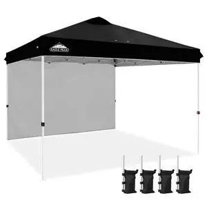 Commercial Canopy 12x12 Pop Up Canopy Tent with 1 Sidewall, Easy Setup Heavy Duty Instant Event Shelter for Vendors & Markets, Outdoor Sun Shade, Black Commercial Canopy 12x12 Pop Up Canopy Tent with 1 Sidewall, Easy Setup Heavy Duty Instant Event Shelter for Vendors & Markets, Outdoor Sun Shade, Black