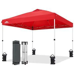 10x10 Commercial Pop Up Canopy Tent, Anti-Pooling Umbrella-Rib Roof, Easy 1-Person Setup, Vented Top, Wheeled Bag & Anchor Kit Markets, Festivals & Events, Red 10x10 Commercial Pop Up Canopy Tent, Anti-Pooling Umbrella-Rib Roof, Easy 1-Person Setup, Vented Top, Wheeled Bag & Anchor Kit Markets, Festivals & Events, Red