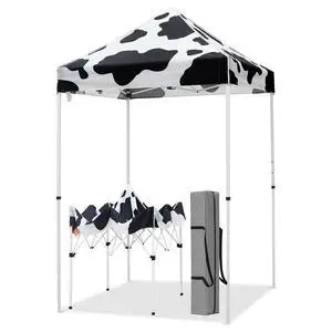 5x5 Pop Up Canopy Tent Instant Outdoor Canopy Easy Set-up Straight Leg Folding Shelter, Cow Print 5x5 Pop Up Canopy Tent Instant Outdoor Canopy Easy Set-up Straight Leg Folding Shelter, Cow Print