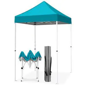 5x5 Pop Up Canopy Tent Instant Outdoor Canopy Easy Set-up Straight Leg Folding Shelter, Turquoise 5x5 Pop Up Canopy Tent Instant Outdoor Canopy Easy Set-up Straight Leg Folding Shelter, Turquoise