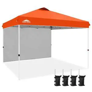 Commercial Canopy 12x12 Pop Up Canopy Tent with 1 Sidewall, Easy Setup Heavy Duty Instant Event Shelter for Vendors & Markets, Outdoor Sun Shade, Orange Commercial Canopy 12x12 Pop Up Canopy Tent with 1 Sidewall, Easy Setup Heavy Duty Instant Event Shelter for Vendors & Markets, Outdoor Sun Shade, Orange