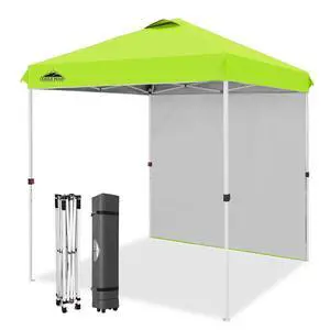 Commercial Canopy 6.6x6.6 Pop Up Canopy Tent with 1 Sidewall, Easy Setup Heavy Duty Instant Event Shelter for Vendors & Markets, Outdoor Sun Shade, Neon Green Commercial Canopy 6.6x6.6 Pop Up Canopy Tent with 1 Sidewall, Easy Setup Heavy Duty Instant Event Shelter for Vendors & Markets, Outdoor Sun Shade, Neon Green