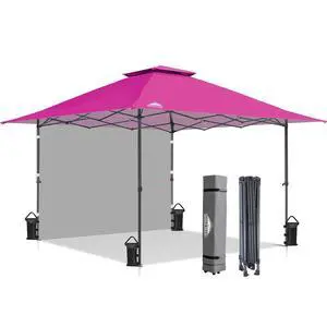 13x13 Pop up Canopy Tent w/One Wall, Instant Canopy Easy Set up Folding Shelter w/One Privacy Curtain, 169 Square Feet Sun Shade, Light Pink 13x13 Pop up Canopy Tent w/One Wall, Instant Canopy Easy Set up Folding Shelter w/One Privacy Curtain, 169 Square Feet Sun Shade, Light Pink