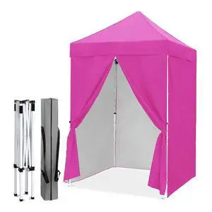 5x5 Instant Canopy with 4-Side Wall Panels, Small Pop up Portable Canopy Tent with Carry Bag, Light Weight Sun Shelter for Sports, Camping and Beach, Pink 5x5 Instant Canopy with 4-Side Wall Panels, Small Pop up Portable Canopy Tent with Carry Bag, Light Weight Sun Shelter for Sports, Camping and Beach, Pink