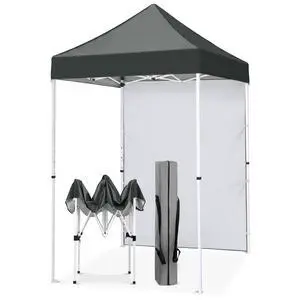 Pop up Canopy 5x5, Outdoor Portable Canopy Tent with One Removable Sunwall, Carry Bag Included, Gray Pop up Canopy 5x5, Outdoor Portable Canopy Tent with One Removable Sunwall, Carry Bag Included, Gray