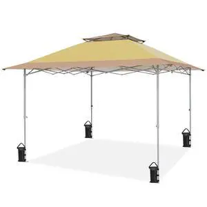 12x12 Pop up Canopy Tent, Easy Set up Folding Shelter with Auto Extending Awning 144 Square Feet Sun Shade, Beige 12x12 Pop up Canopy Tent, Easy Set up Folding Shelter with Auto Extending Awning 144 Square Feet Sun Shade, Beige