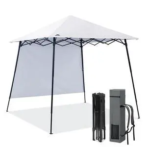 8x8 Pop Up Canopy Tent with Extended Eaves & Sidewall, Compact, Portable, Easy Setup Slant Leg Instant Shelter for Beach, Sports, & Camping, 8x8 Base 7x7 Top, White 8x8 Pop Up Canopy Tent with Extended Eaves & Sidewall, Compact, Portable, Easy Setup Slant Leg Instant Shelter for Beach, Sports, & Camping, 8x8 Base 7x7 Top, White