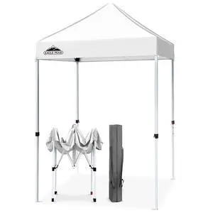 5x5 Pop Up Canopy Tent Instant Outdoor Canopy Easy Set-up Straight Leg Folding Shelter, White 5x5 Pop Up Canopy Tent Instant Outdoor Canopy Easy Set-up Straight Leg Folding Shelter, White