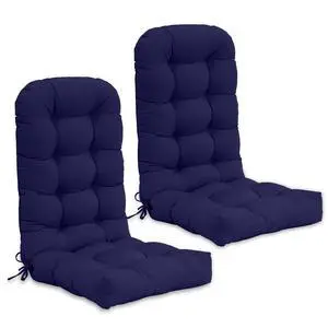 High Back Adirondack Chair Cushions, 5" Thick Non Slip Tufted Cushion for Outdoor Patio Rocking Chairs, 49x20x5 in, 2 Pack, Dark Blue High Back Adirondack Chair Cushions, 5" Thick Non Slip Tufted Cushion for Outdoor Patio Rocking Chairs, 49x20x5 in, 2 Pack, Dark Blue