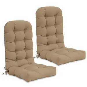 High Back Adirondack Chair Cushions, 5" Thick Non Slip Tufted Cushion for Outdoor Patio Rocking Chairs, 49x20x5 in, 2 Pack, Khaki High Back Adirondack Chair Cushions, 5" Thick Non Slip Tufted Cushion for Outdoor Patio Rocking Chairs, 49x20x5 in, 2 Pack, Khaki