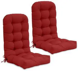High Back Adirondack Chair Cushions, 5" Thick Non Slip Tufted Cushion for Outdoor Patio Rocking Chairs, 49x20x5 in, 2 Pack, Red High Back Adirondack Chair Cushions, 5" Thick Non Slip Tufted Cushion for Outdoor Patio Rocking Chairs, 49x20x5 in, 2 Pack, Red