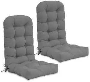 High Back Adirondack Chair Cushions, 5" Thick Non Slip Tufted Cushion for Outdoor Patio Rocking Chairs, 49x20x5 in, 2 Pack, Gray High Back Adirondack Chair Cushions, 5" Thick Non Slip Tufted Cushion for Outdoor Patio Rocking Chairs, 49x20x5 in, 2 Pack, Gray