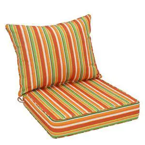 Outdoor Deep Seat Patio Seat Cushion Set, 24 x 24 x 5 inch, 2-Piece Back Chair Cushion, 1 Pack, Rainbow Outdoor Deep Seat Patio Seat Cushion Set, 24 x 24 x 5 inch, 2-Piece Back Chair Cushion, 1 Pack, Rainbow