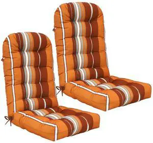 High Back Adirondack Chair Cushions, 5" Thick Non Slip Tufted Cushion for Outdoor Patio Rocking Chairs, 49x20x5 in, 2 Pack, Red Stripes High Back Adirondack Chair Cushions, 5" Thick Non Slip Tufted Cushion for Outdoor Patio Rocking Chairs, 49x20x5 in, 2 Pack, Red Stripes