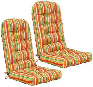 High Back Adirondack Chair Cushions, 5" Thick Non Slip Tufted Cushion for Outdoor Patio Rocking Chairs, 49x20x5 in, 2 Pack, Rainbow High Back Adirondack Chair Cushions, 5" Thick Non Slip Tufted Cushion for Outdoor Patio Rocking Chairs, 49x20x5 in, 2 Pack, Rainbow