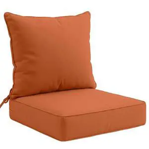 Outdoor Deep Seat Patio Seat Cushion Set, 24 x 24 x 5 inch, 2-Piece Back Chair Cushion, 1 Pack, Burnt Orange Outdoor Deep Seat Patio Seat Cushion Set, 24 x 24 x 5 inch, 2-Piece Back Chair Cushion, 1 Pack, Burnt Orange