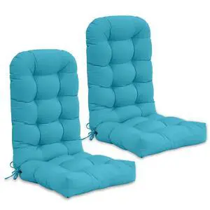 High Back Adirondack Chair Cushions, 5" Thick Non Slip Tufted Cushion for Outdoor Patio Rocking Chairs, 49x20x5 in, 2 Pack, Blue High Back Adirondack Chair Cushions, 5" Thick Non Slip Tufted Cushion for Outdoor Patio Rocking Chairs, 49x20x5 in, 2 Pack, Blue